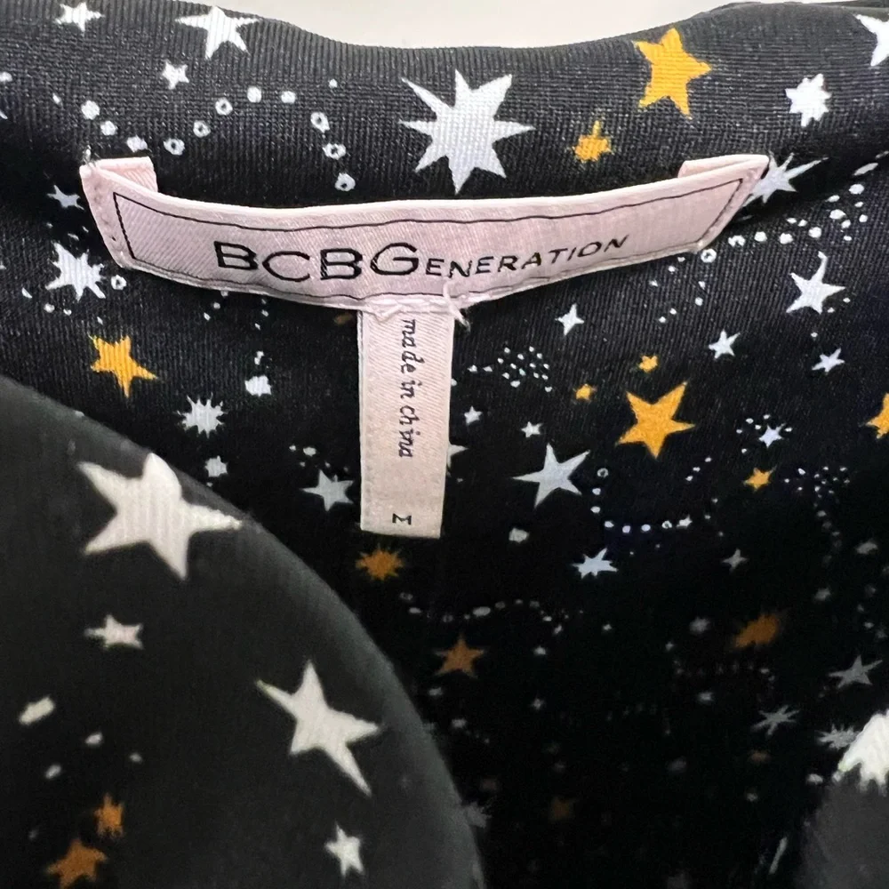 NWT BCBG Generation Fitted Star Celestial Bodysuit with Velvet Straps - Picture 9 of 11